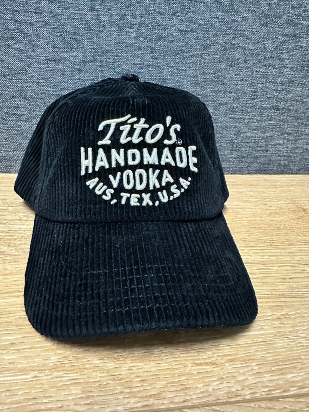 Tito's Handmade Vodka Black Corduroy Baseball Cap